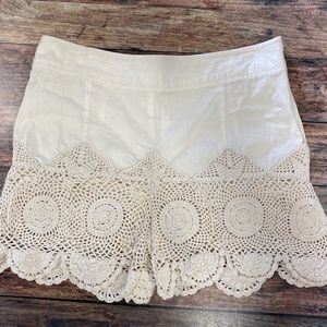 Free People Cream Crochet Shorts Size 2